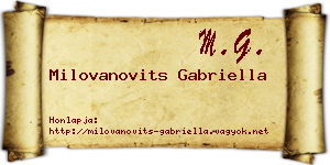 Milovanovits Gabriella névjegykártya